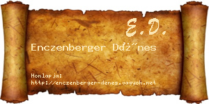 Enczenberger Dénes névjegykártya